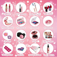 HKM-277267 Kids Washable Makeup Play Set with Mini Makeup Bag for Ages 2-12
