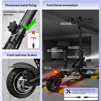 Adult Electric Scooter with Seat Single/Dual Motors NFC  Finger Throttle Colorful Marquee Off-road&City Commuting in US Stock