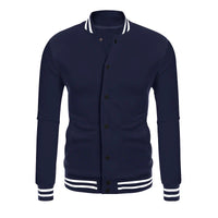 HKM-227411 Men's Customized Baseball Jacket Varsity Messenger With Buttoned Lapel Jacket Bombardment Lightweight Men's Jacket
