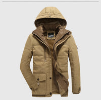 HKM-029651 Men's Jacket Sets Mens Winter Jacket CoatThickened Waterproof Canvas Coat Zipper Closure Windproof Clothing Men's Coats