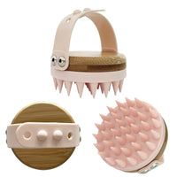 HKM-453459 Silicone Shower Brush with Massage Feature and Shampoo Dispenser for Dog Grooming