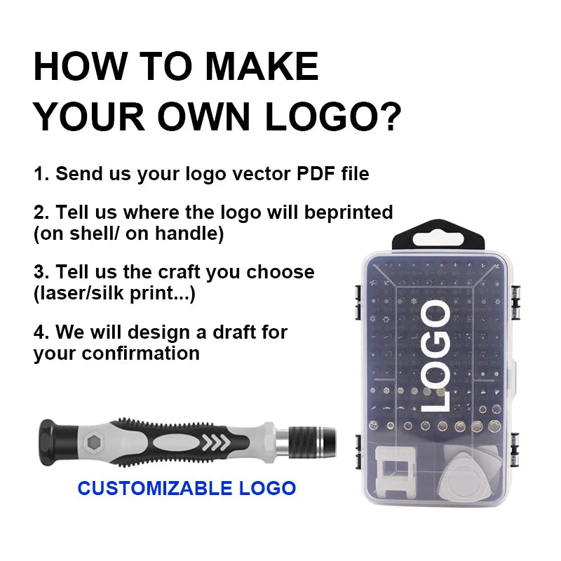 KTX-428115 Precision Mini Screwdriver Set with 118 Magnetic Bits - Multi-Function Stainless Steel Repair Tool