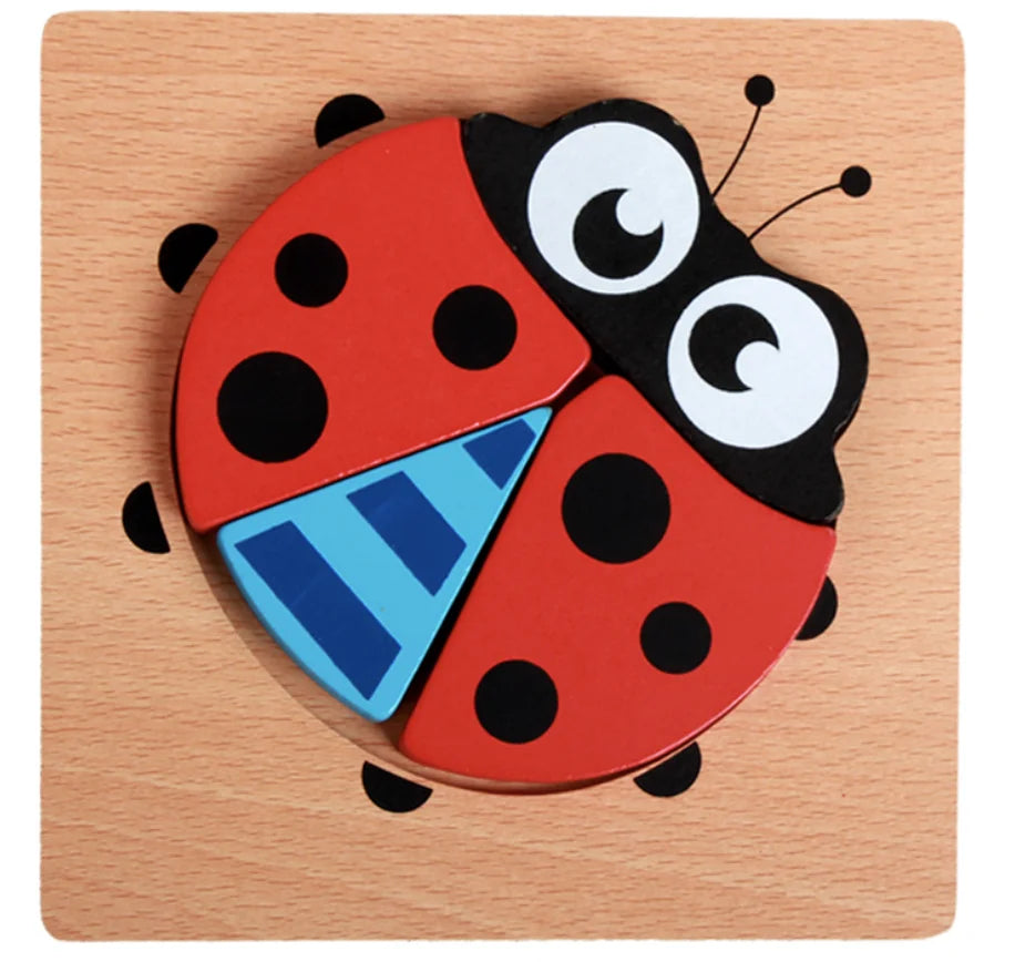 KTX-777619 Wooden Animal Puzzle Toy for Toddlers Age 1-3 - Educational and Interactive Learning Game