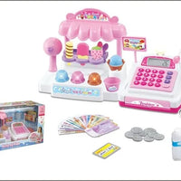 HKM-606099 Ice Cream Store Mini Cash Register Toy with Sound and Flashing Lights for Kids Ages 2-9