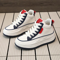 HKM-769811 XF2657 New Autumn Mid Top Breathable and Anti slip Student Thick Sole Elevated Sports Board Shoes Casual Running Shoes