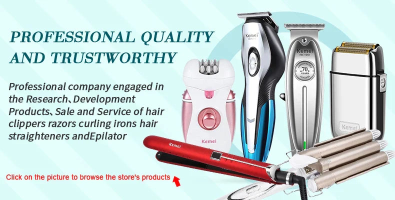 HKM-914323 Rechargeable Cordless Double-Blade Razor Shaver and Beard Trimmer for Men with LCD Display
