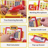 HKM-540563 Toy Cash Register for Kids - EPT Play Money Machine for Supermarket Role-Playing - Age 2 to 13 Years