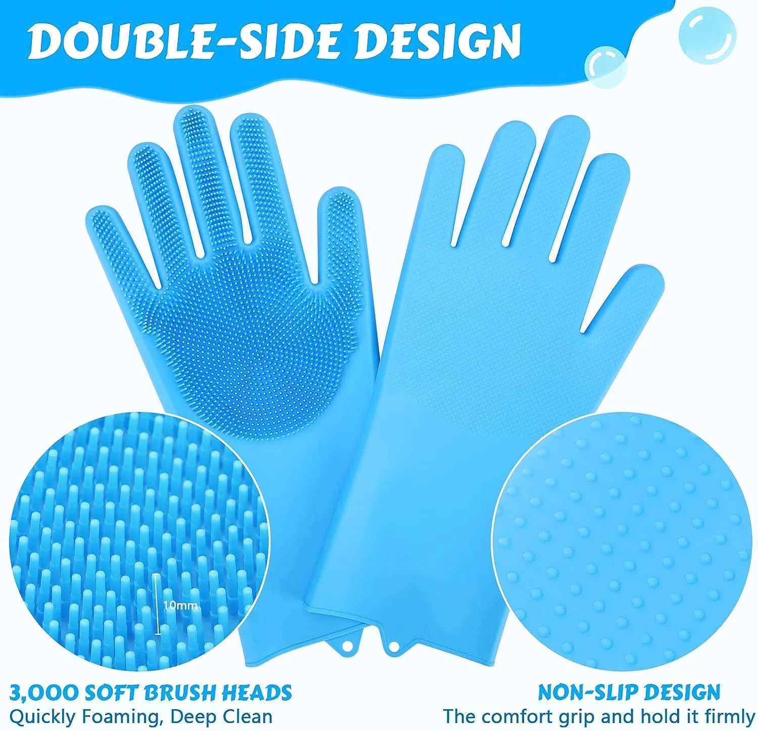 HKM-340499 Heat Resistant Silicone Pet Grooming Gloves for Comfortable Bathing and Massaging
