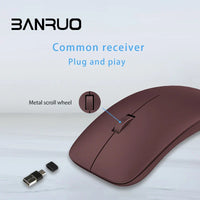 HKM-002515 Silent Clicks Wireless Mouse, Ergonomic 2.4 GHz Portable Design for PC, Laptop, and Smartphone