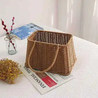 Top Choice Modern Ceramic Lacquer Storage Basket Luxury Natural Rattan for Holding Food Pet Items for Picnics