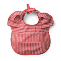 HKM-425171 Toddler Children Feeding Smock Apron PU Bib Coverall Printed Waterproof Baby Bib with Pocket Catcher