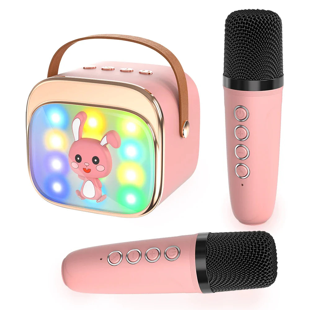 KTX-136467 Portable Mini Speaker with Wireless Dual Microphone for Karaoke and Audio Playback