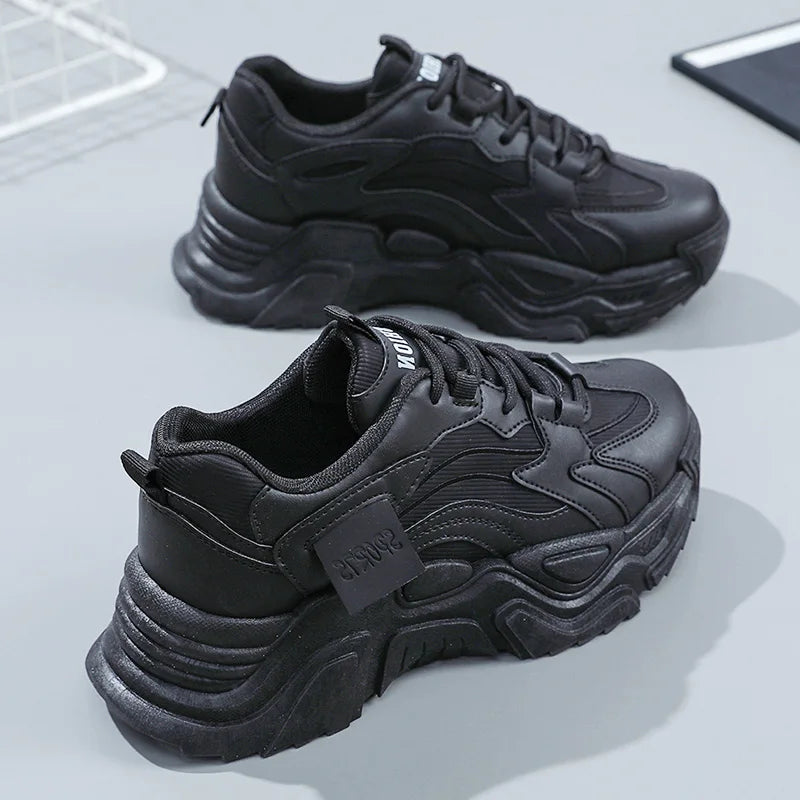 HKM-573203 XQ103 New Solid Color Sports Shoes Spring and Autumn Versatile Anti slip Running Shoes Student Leather Board Shoes