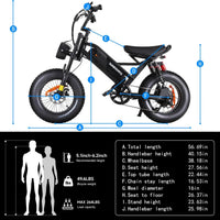 HKM-775379 Adult: 750W Motor, 20 MPH Top Speed, 48V System and 48V 15.0Ah Battery Electric Bicycle for Daily Commuting