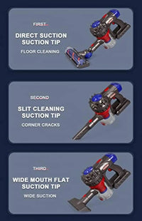 HKM-915667 3-in-1 Mini Plastic Vacuum Cleaner Toy Set for Kids - Pretend Play Household Appliance