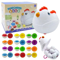HKM-101075 Sensory Matching Eggs Educational Toy for Babies 0-12 Months - Shape and Color Recognition