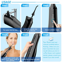 HKM-225043 Rechargeable Portable Water Flosser with 3 Cleaning Modes for Travel and Oral Care