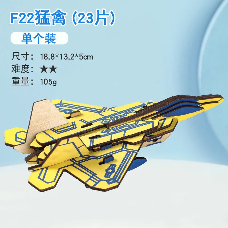 KTX-925651 3D Wooden Puzzle Kit for Kids - Eco-Friendly DIY Educational Toy in Cartoon Style