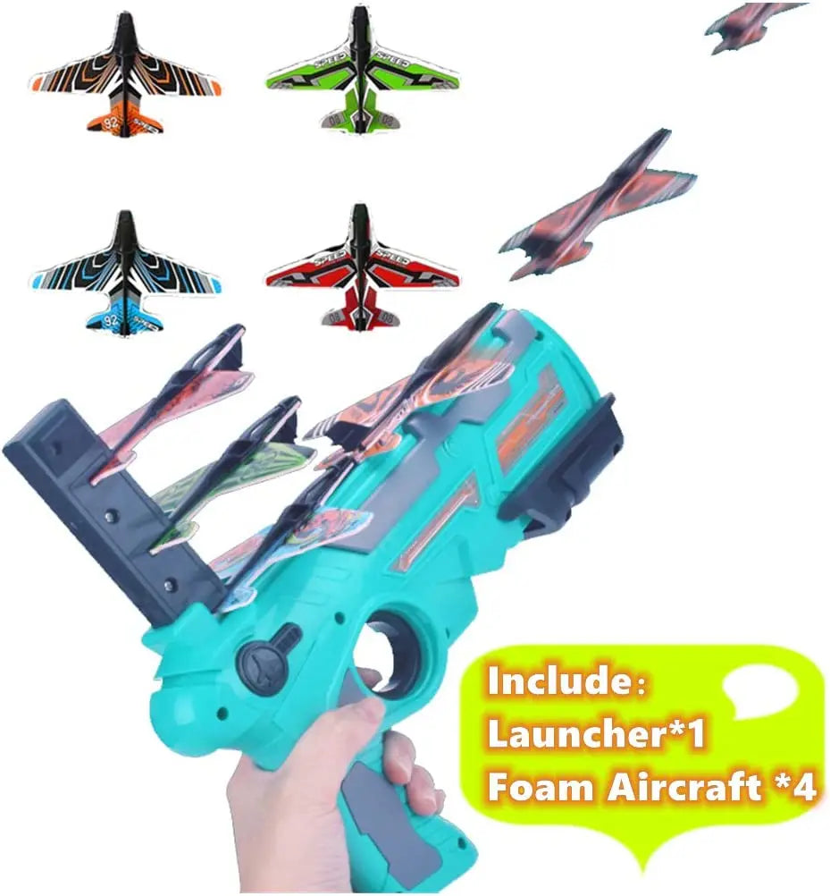 KTX-879379 Foam Glider Airplane Launcher for Outdoor Play – Fun Hand-Throw Airplane Toy for Kids