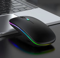 HKM-543763 Dual-Mode Wireless Charging Mouse with Silent Click and Luminous Design for Computers and Notebooks