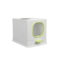 HKM-357459 Odor-Proof Foldable Cat Litter Box with Easy Clean Design and Splash Prevention