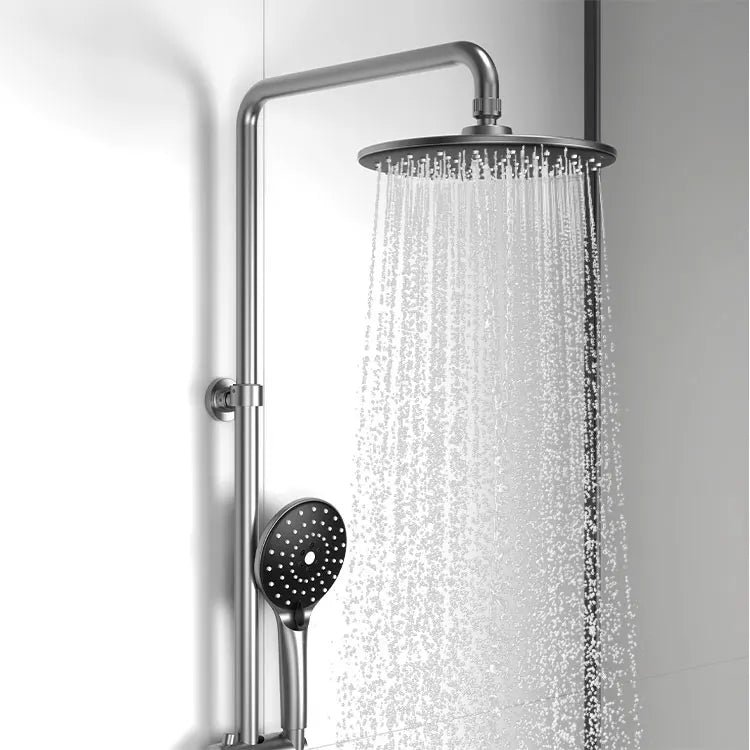 KTX-638227 Luxury Copper Shower Faucet Set with Rainfall and Jet Massage Functions, Chrome Finish