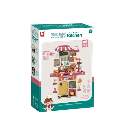 KTX-978835 Children's 70CM Pretend Play Cooking Toy Set - Simulation Kitchen Tableware and Spray Accessories