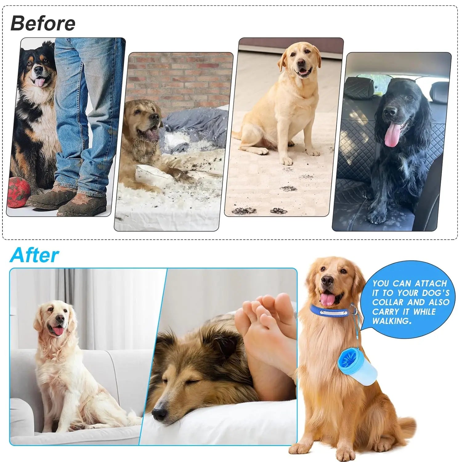 HKM-977747 Portable Automatic Dog Paw Cleaner Cup with Silicone Brush for Grooming