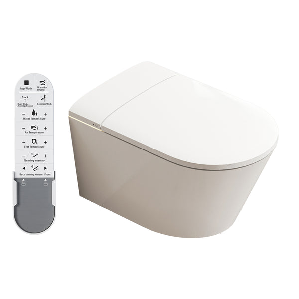 HKM-3230931 Smart Toilet Wall-Hung Elongated Sensor Automatic Flush Remote Control Heated Seat Bidet Ceramic Siphon Jet Toilet
