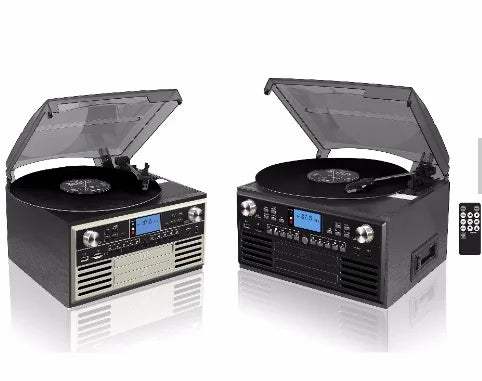 KTX-218963 Versatile Vinyl Record Player and CD Recorder Turntable with Modern Design