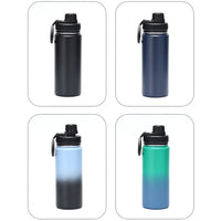 HKM-240403 Large Capacity Outdoor Sports Kettle with Straw - Multi-color 304 Stainless Steel, BPA Free