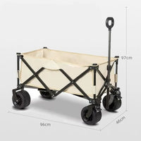 Outdoor Camping Car Portable Picnic Storage Platform Four-wheel Folding Trolley Small Trailer High Carbon Steel 600D Oxford
