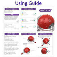 HKM-489683 Interactive Fast-Rolling Cat Toy Ball with Motion Activation and Chirping Sounds for Indoor Cats