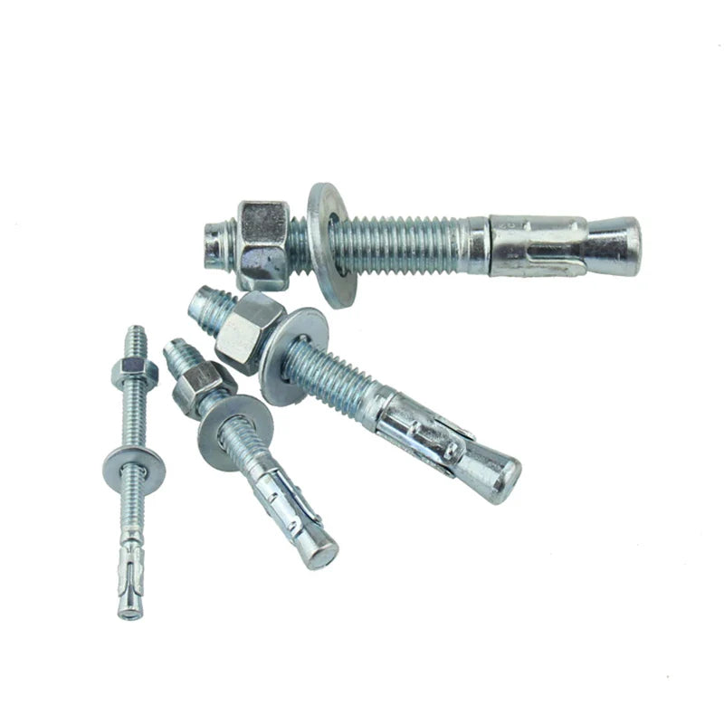 KTX-033747 Durable Carbon Steel Zinc Plated Wedge Anchor Bolt with Nut for Secure Fixing