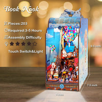 HKM-462675 3D Puzzle DIY Book Nook Kit with LED Light for Children and Educational Play