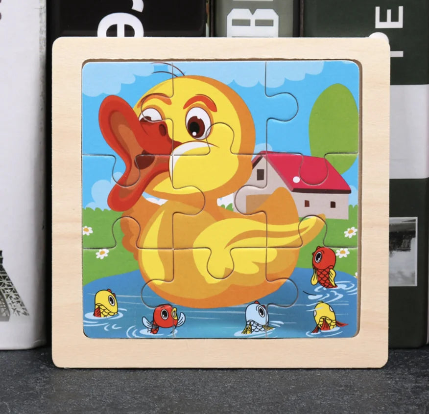 KTX-777619 Wooden Animal Puzzle Toy for Toddlers Age 1-3 - Educational and Interactive Learning Game