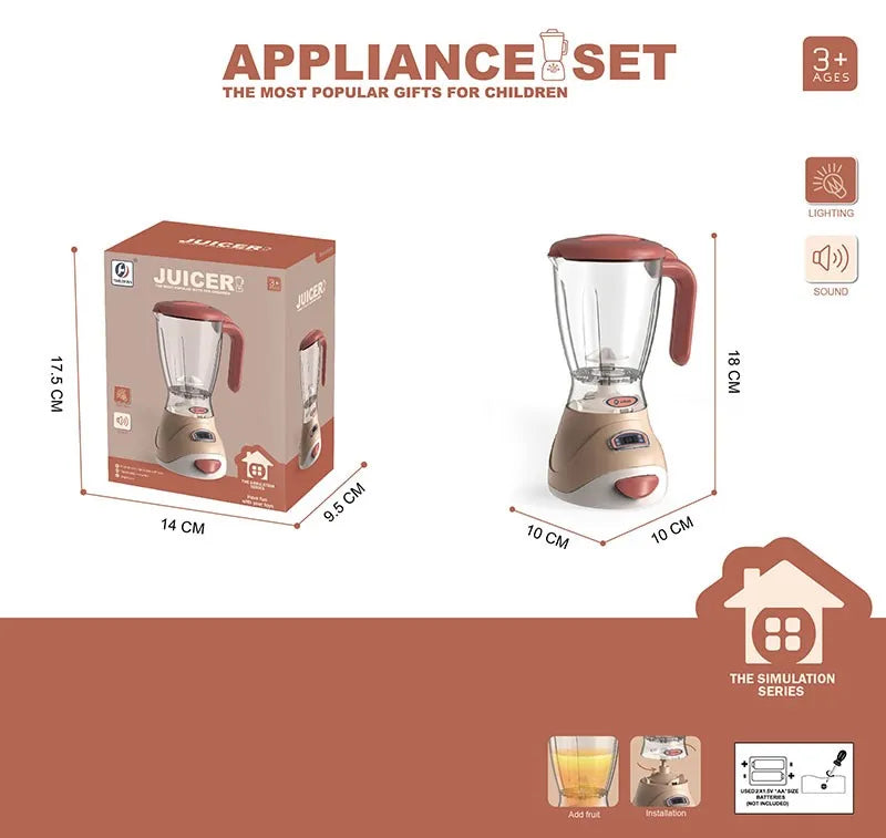 KTX-410643 Mini Electric Kitchen Appliances Toy Set for Pretend Play with Light and Sounds, Ages 2-12, EPT812597