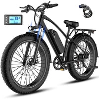 Adult Electric Bike 26 Inch Fat Tire Commuter Ebike 48V 18Ah Removable Battery 750W Motor 28MPH Rear Rack Fenders