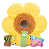 HKM-978899 Eco-friendly Plush Dog Toy in Green and Blue - Soft Squeaky Square Design