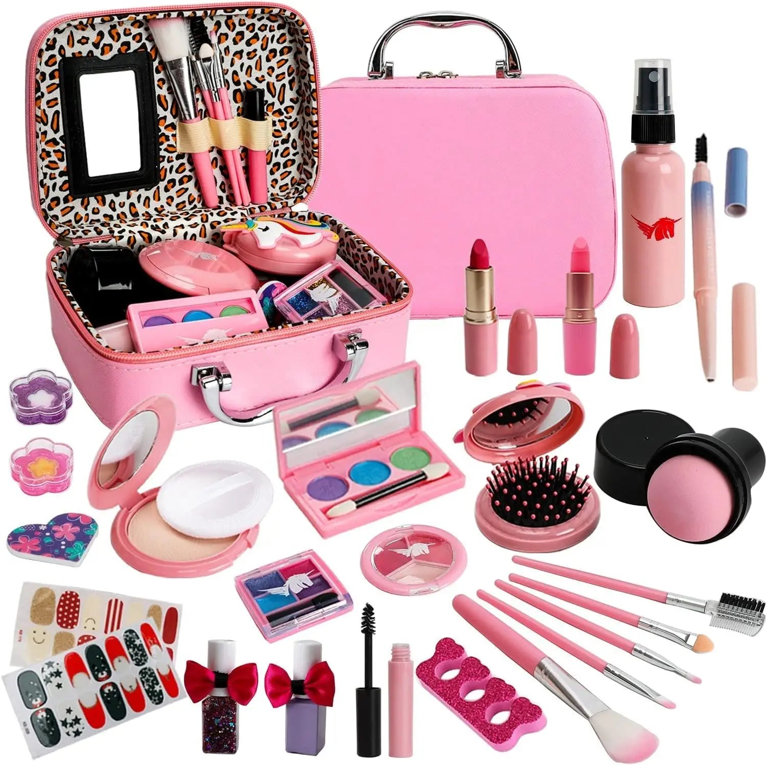KTX-277267 Kids Washable Makeup Play Set with Mini Makeup Bag for Ages 2-12