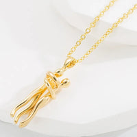 HKM-838803 Lovers Embrace Necklace Pendant 18K Gold Plated Stainless Steel Necklace for Valentine's Day Gift Jewelry