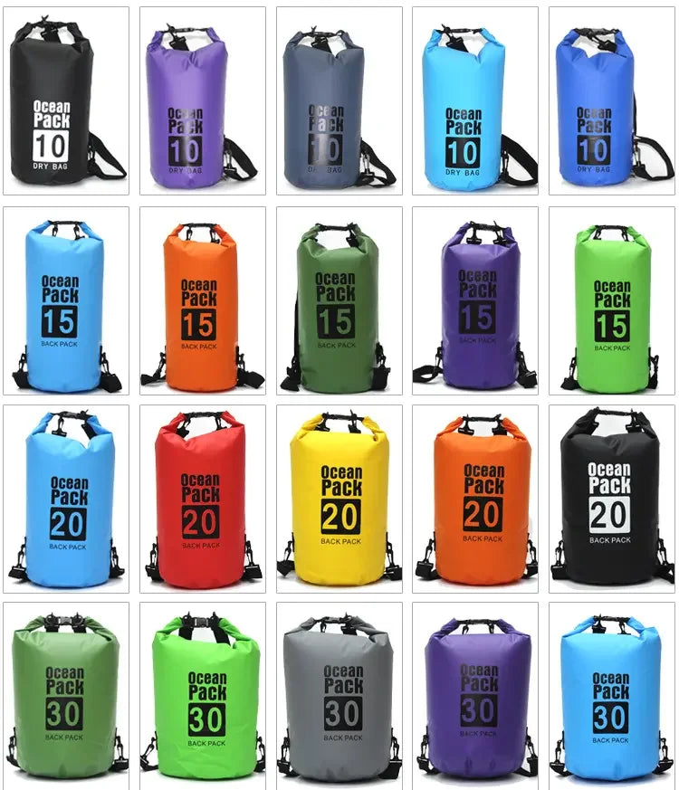 HKM-011027 Durable Waterproof Outdoor Sport Backpack Dry Bag - Available in Multiple Capacities (2L, 5L, 10L, 15L, 20L, 30L)