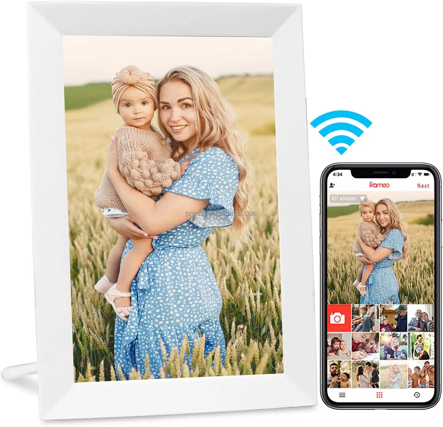KTX-899219 7-Inch WiFi Touch Screen Digital Photo Frame with Frameo App for Easy Sharing