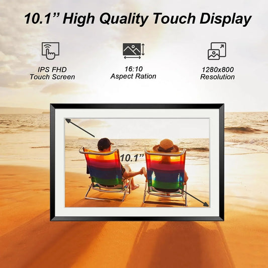 KTX-276627 10.1 Inch WiFi Digital Picture Frame with 32GB Storage and Touch Screen for Photo and Video Uploading