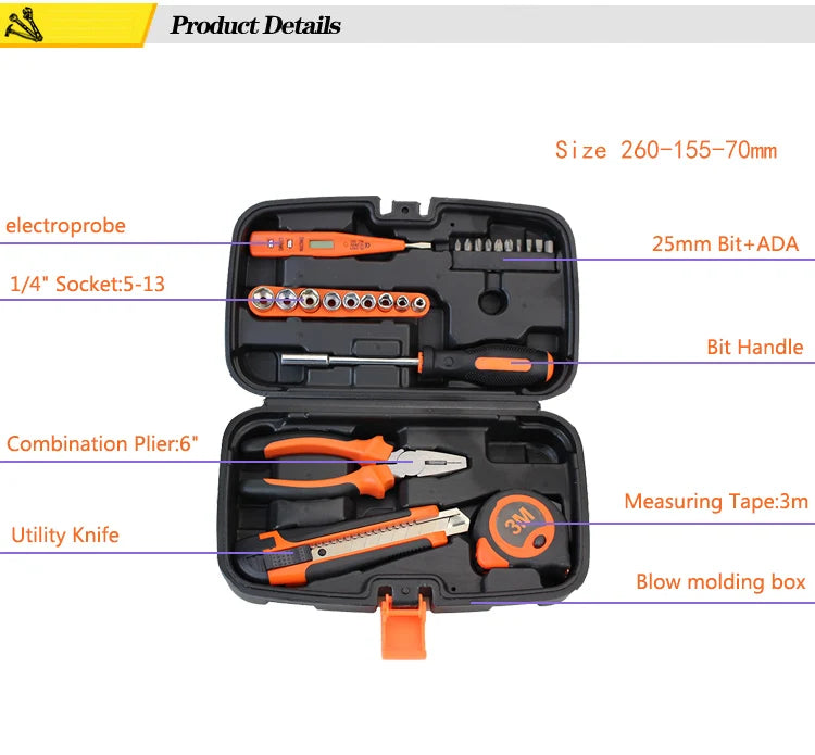 KTX-297043 Multi-Function Tool Set for Household and Maintenance Use