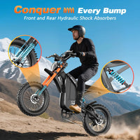 HKM-1037523 Adult Electric Bicycle Featuring 1500W Motor, 20 MPH Top Speed, 48V System and 48V 20Ah Battery for Daily Commuting