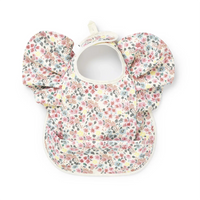 HKM-425171 Toddler Children Feeding Smock Apron PU Bib Coverall Printed Waterproof Baby Bib with Pocket Catcher