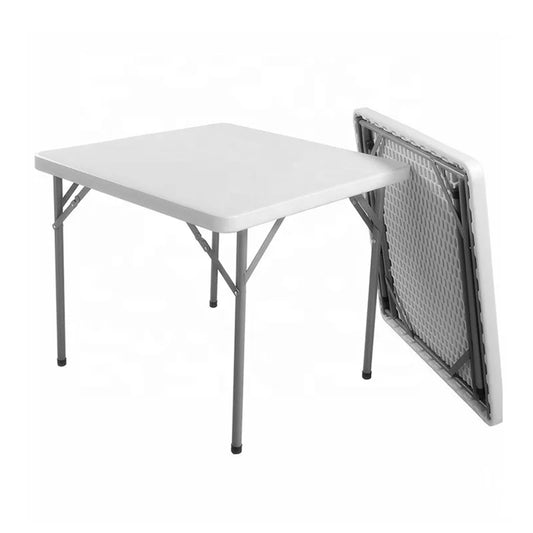KTX-923923 Square HDPE Plastic Table for Outdoor Events, Weddings, Camping, and Picnics - 86CM