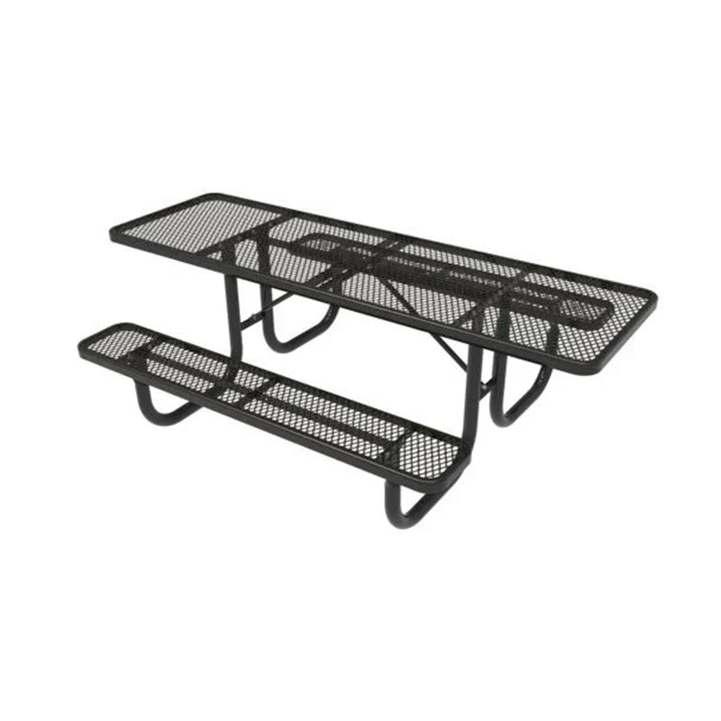 KTX-858387 Commercial Steel Picnic Table and Bench Set for Outdoor Dining and Events