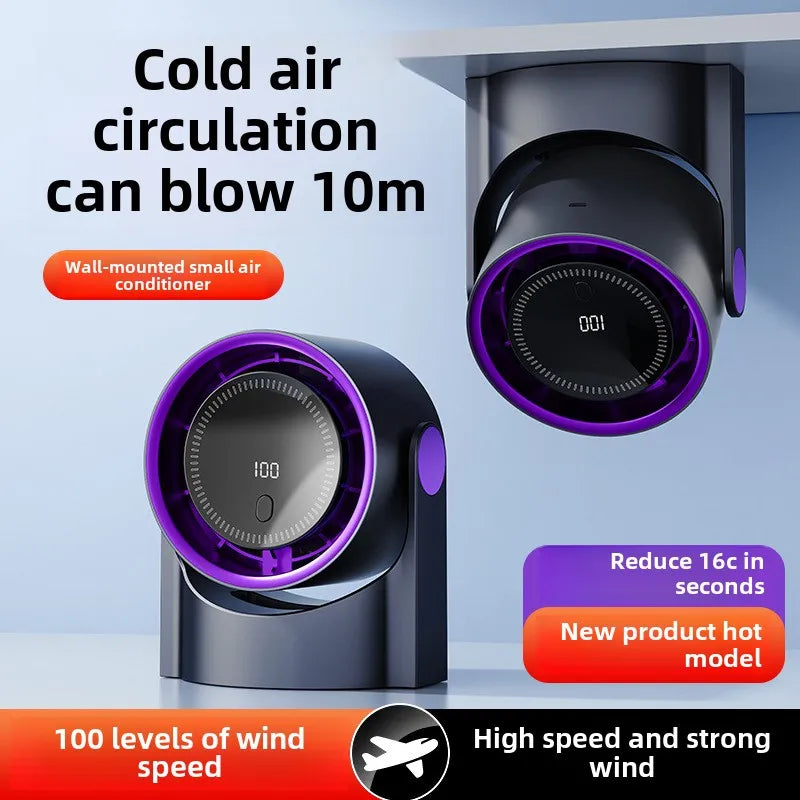 KTX-377235 USB Bladeless Desktop Fan with Digital Display and Turbo Speed, Foldable Air Cooling Design, Brushless Motor, 5V Power